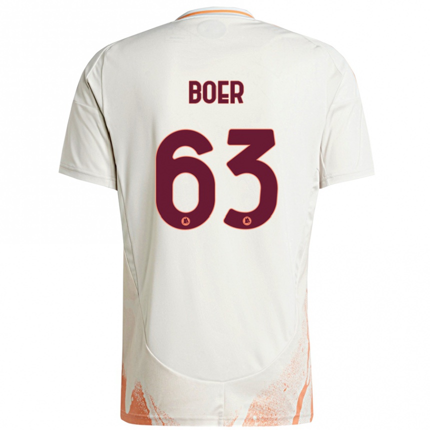 Kids Football Pietro Boer #63 Cream White Orange Away Jersey 2024/25 T-Shirt