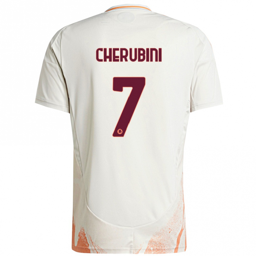 Kids Football Luigi Cherubini #7 Cream White Orange Away Jersey 2024/25 T-Shirt