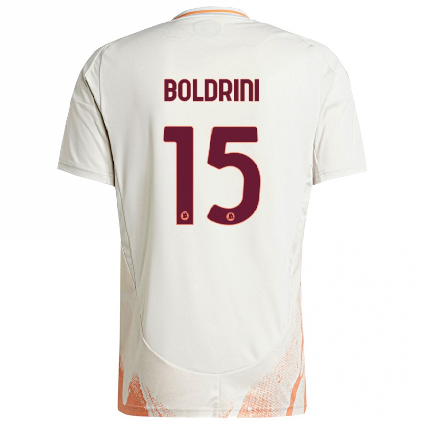 Kids Football Mattia Boldrini #15 Cream White Orange Away Jersey 2024/25 T-Shirt