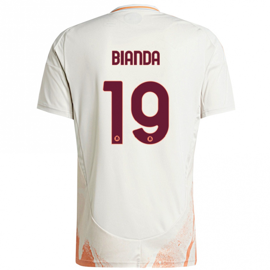 Kids Football William Bianda #19 Cream White Orange Away Jersey 2024/25 T-Shirt