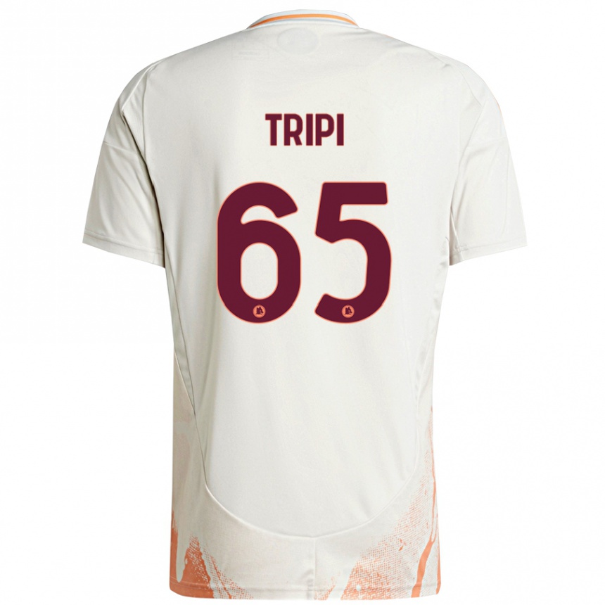 Kids Football Filippo Tripi #65 Cream White Orange Away Jersey 2024/25 T-Shirt