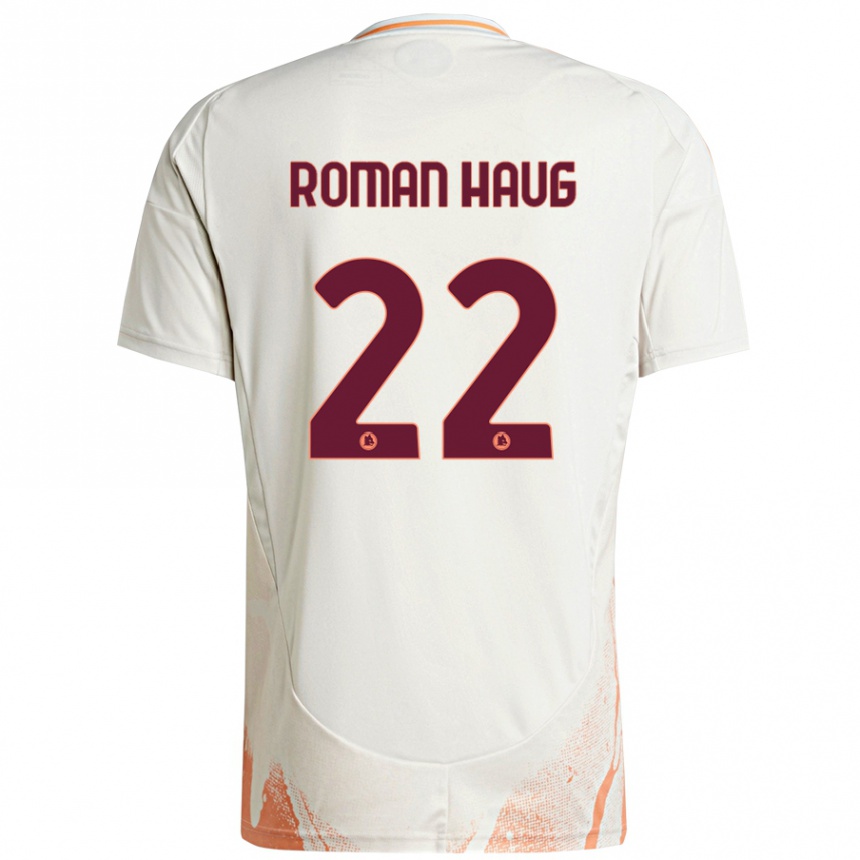 Kids Football Sophie Roman Haug #22 Cream White Orange Away Jersey 2024/25 T-Shirt