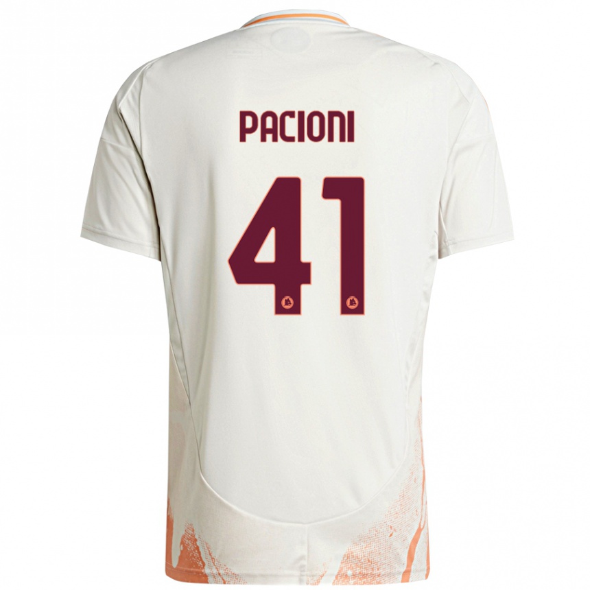 Kids Football Eleonora Pacioni #41 Cream White Orange Away Jersey 2024/25 T-Shirt