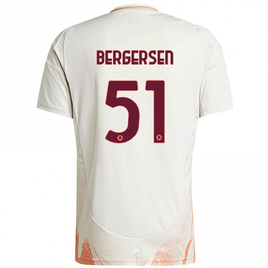 Kids Football Mina Bergersen #51 Cream White Orange Away Jersey 2024/25 T-Shirt