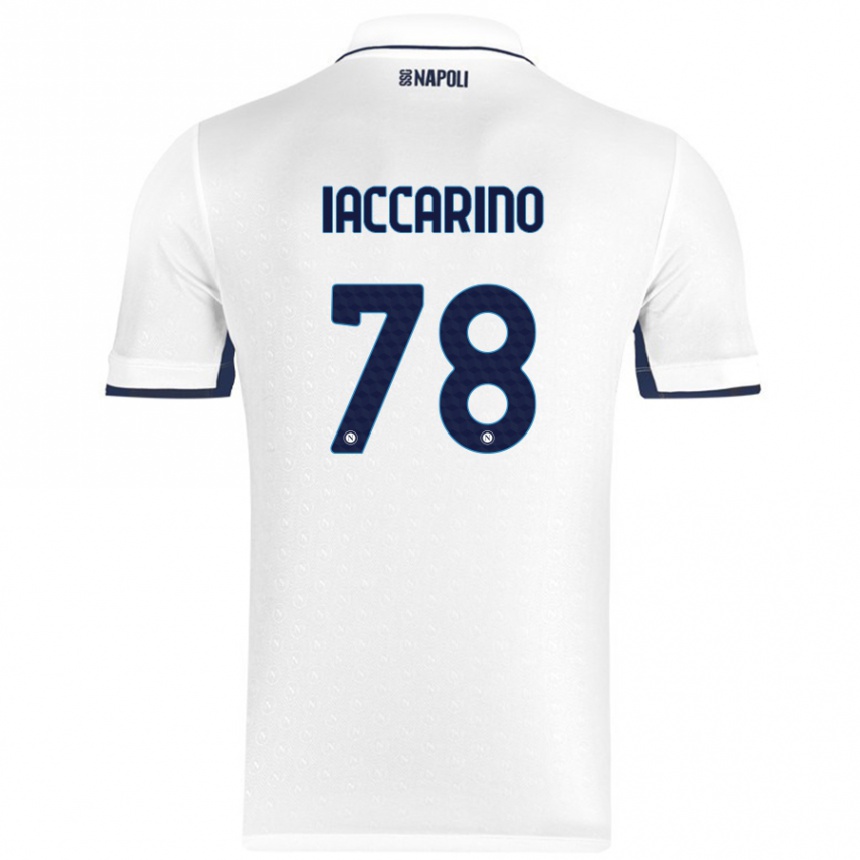 Kids Football Gennaro Iaccarino #78 White Royal Blue Away Jersey 2024/25 T-Shirt