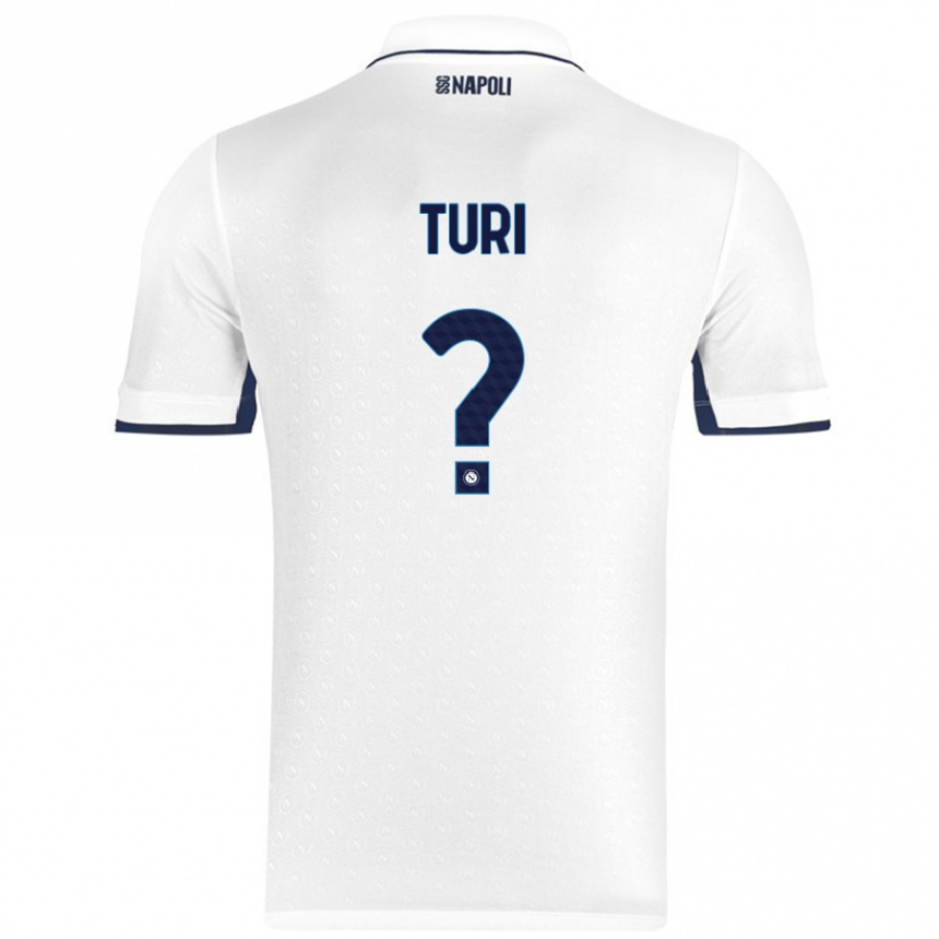 Kids Football Claudio Turi #0 White Royal Blue Away Jersey 2024/25 T-Shirt