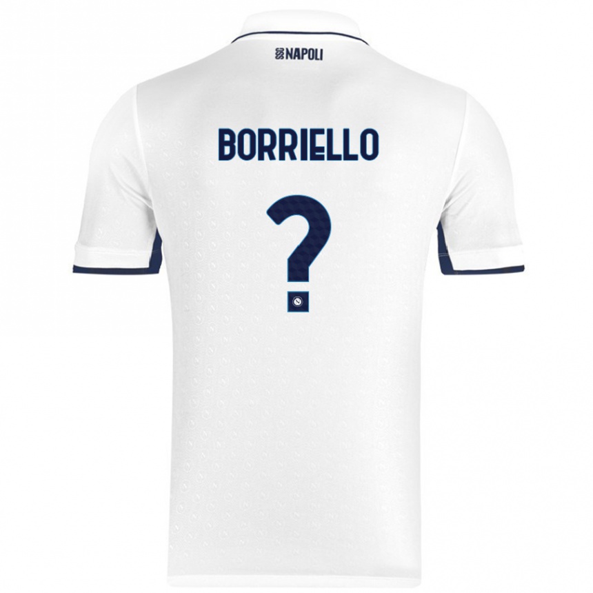 Kids Football Salvatore Borriello #0 White Royal Blue Away Jersey 2024/25 T-Shirt