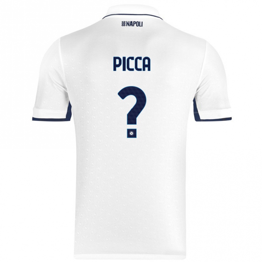 Kids Football Luigi Picca #0 White Royal Blue Away Jersey 2024/25 T-Shirt