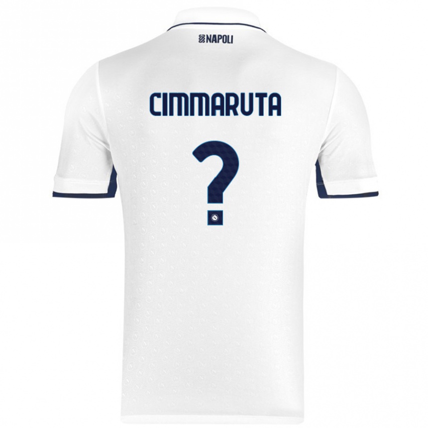 Kids Football Antonio Cimmaruta #0 White Royal Blue Away Jersey 2024/25 T-Shirt