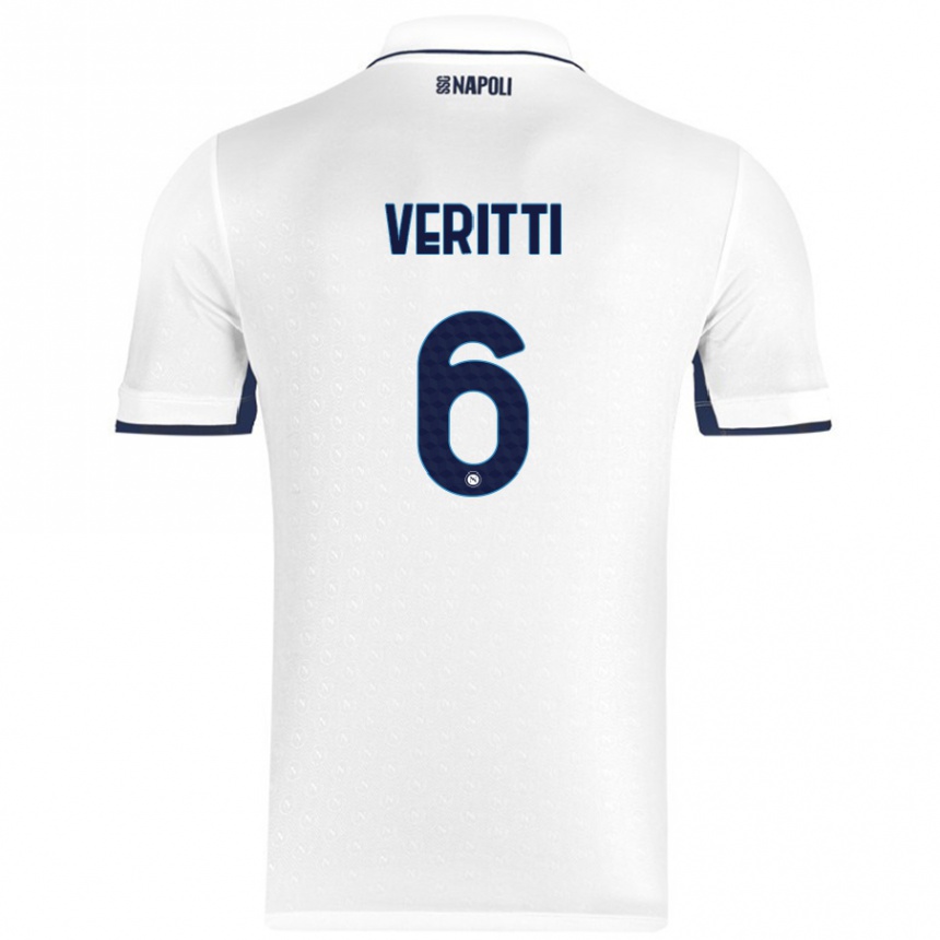 Kids Football Federica Veritti #6 White Royal Blue Away Jersey 2024/25 T-Shirt