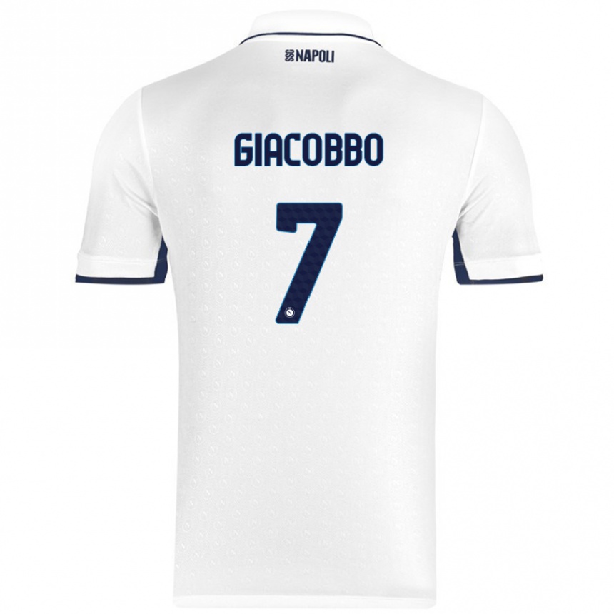 Kids Football Giulia Giacobbo #7 White Royal Blue Away Jersey 2024/25 T-Shirt