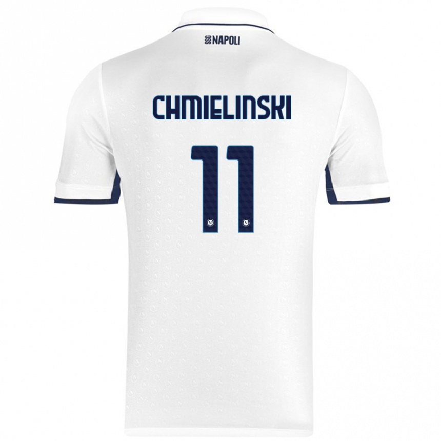 Kids Football Gina Chmielinski #11 White Royal Blue Away Jersey 2024/25 T-Shirt