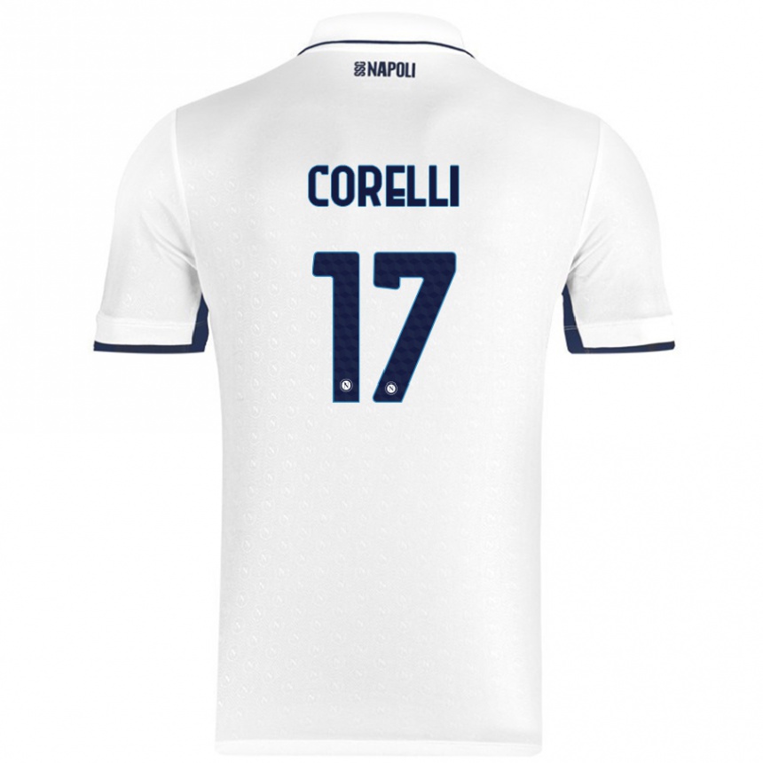 Kids Football Alice Corelli #17 White Royal Blue Away Jersey 2024/25 T-Shirt