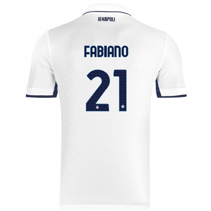 Kids Football Francesca Fabiano #21 White Royal Blue Away Jersey 2024/25 T-Shirt