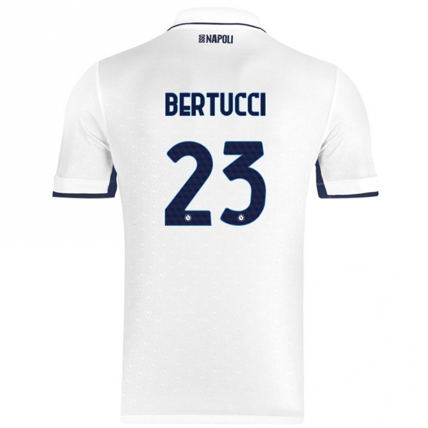 Kids Football Sofia Bertucci #23 White Royal Blue Away Jersey 2024/25 T-Shirt