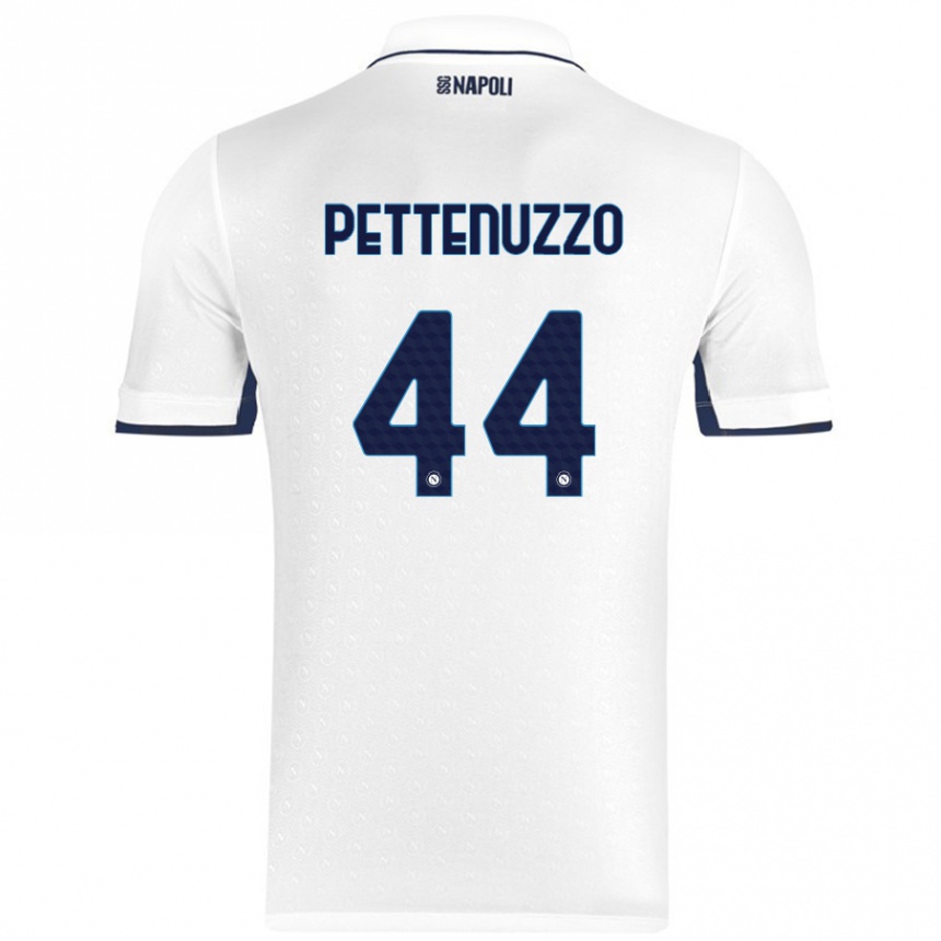 Kids Football Tecla Pettenuzzo #44 White Royal Blue Away Jersey 2024/25 T-Shirt