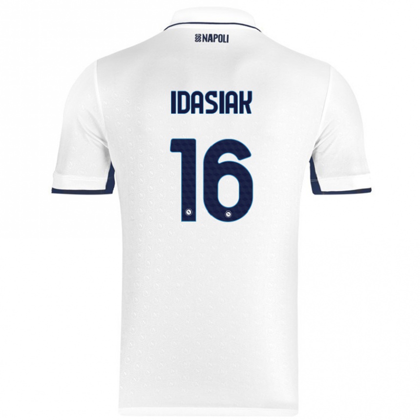 Kids Football Hubert Idasiak #16 White Royal Blue Away Jersey 2024/25 T-Shirt