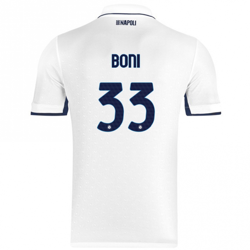 Kids Football Landry Boni #33 White Royal Blue Away Jersey 2024/25 T-Shirt