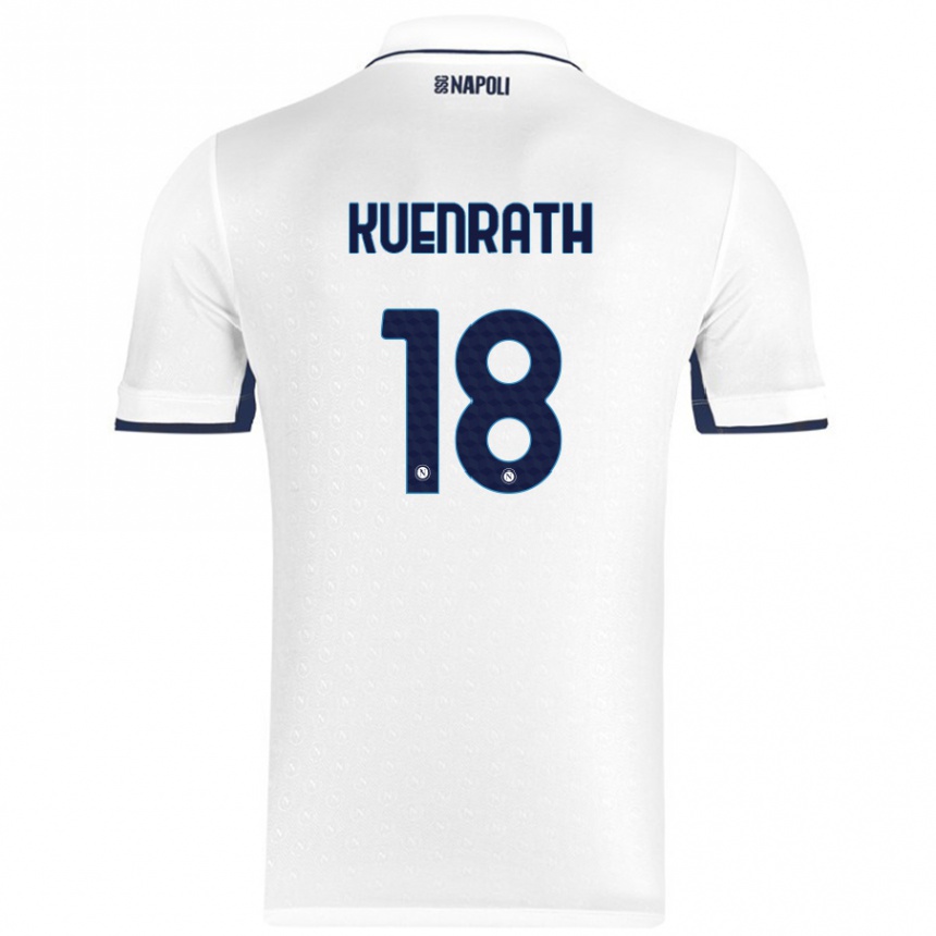 Kids Football Melanie Kuenrath #18 White Royal Blue Away Jersey 2024/25 T-Shirt