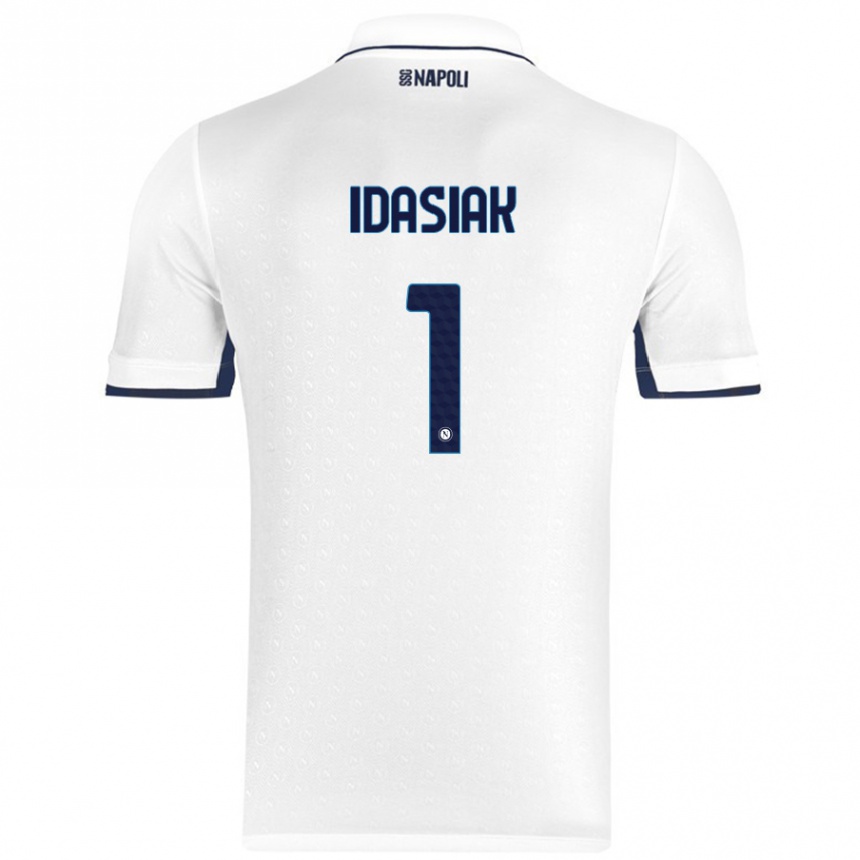 Kids Football Hubert Dawid Idasiak #1 White Royal Blue Away Jersey 2024/25 T-Shirt