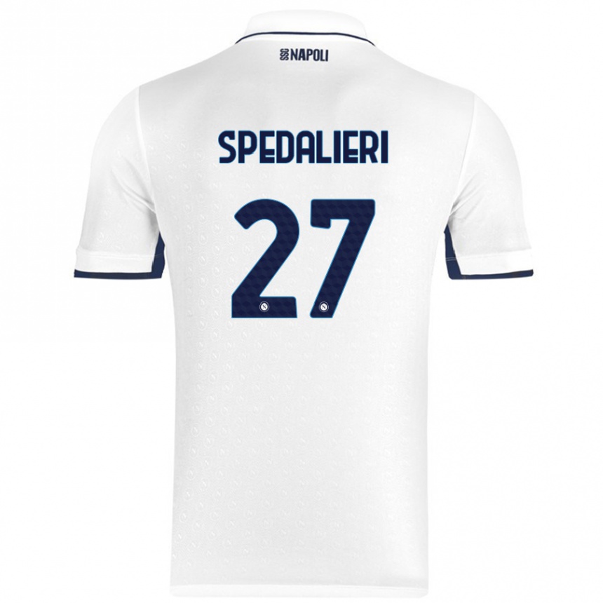 Kids Football Johnatan Andrea Spedalieri #27 White Royal Blue Away Jersey 2024/25 T-Shirt