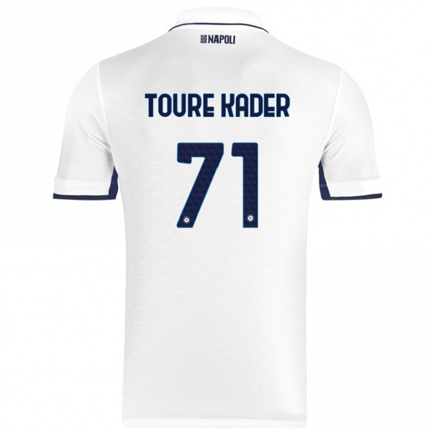 Kids Football Aziz Toure Kader #71 White Royal Blue Away Jersey 2024/25 T-Shirt