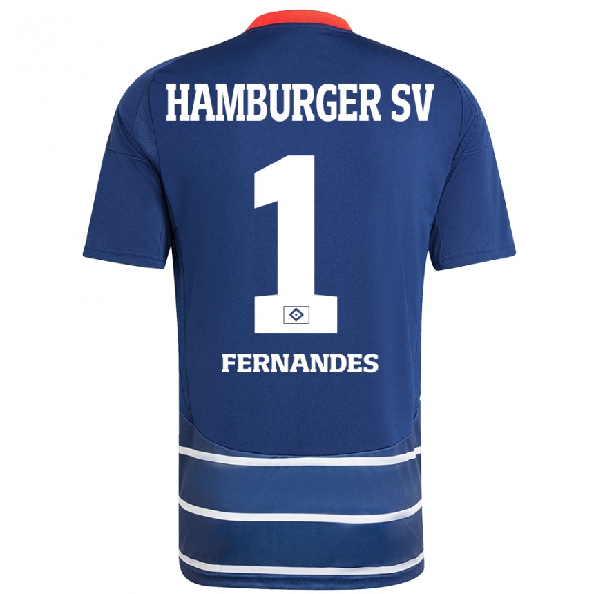 Kids Football Daniel Heuer Fernandes #1 Dark Blue Away Jersey 2024/25 T-Shirt