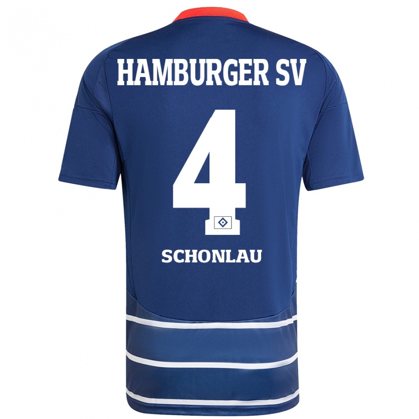 Kids Football Sebastian Schonlau #4 Dark Blue Away Jersey 2024/25 T-Shirt