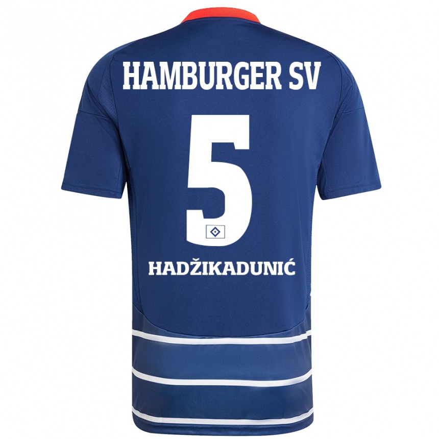 Kids Football Dennis Hadzikadunic #5 Dark Blue Away Jersey 2024/25 T-Shirt