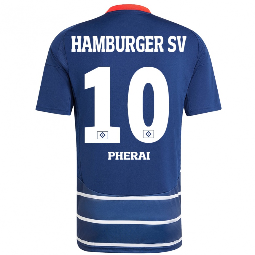 Kids Football Immanuel Pherai #10 Dark Blue Away Jersey 2024/25 T-Shirt