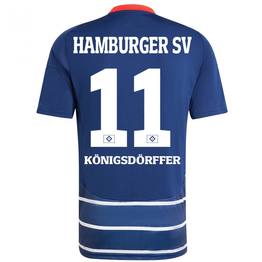 Kids Football Ransford Königsdörffer #11 Dark Blue Away Jersey 2024/25 T-Shirt