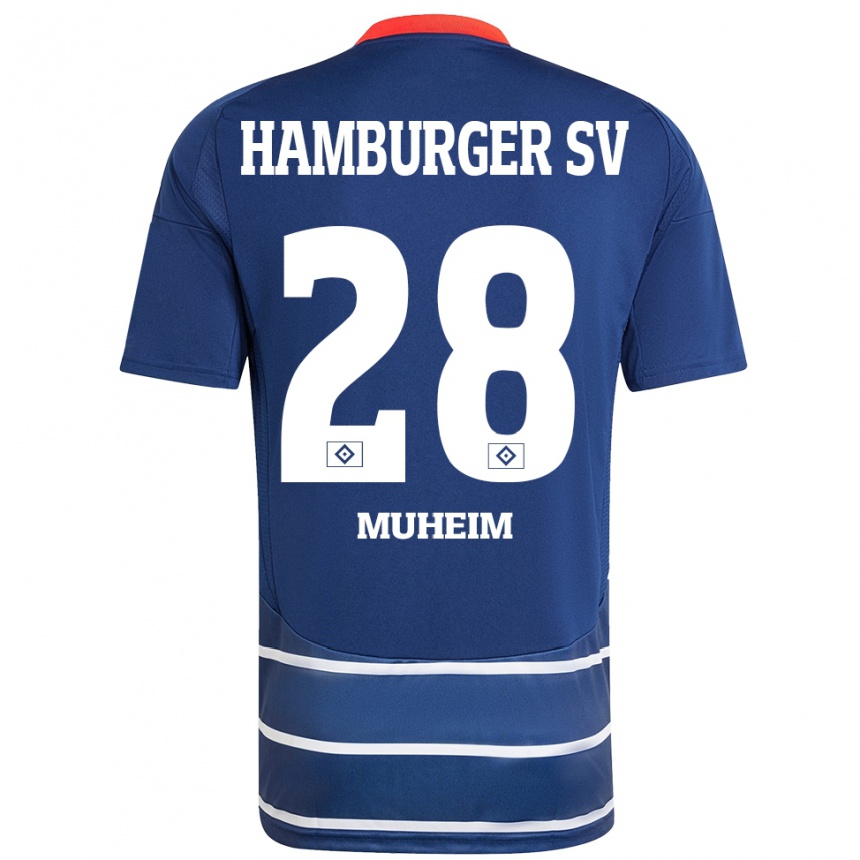 Kids Football Miro Muheim #28 Dark Blue Away Jersey 2024/25 T-Shirt