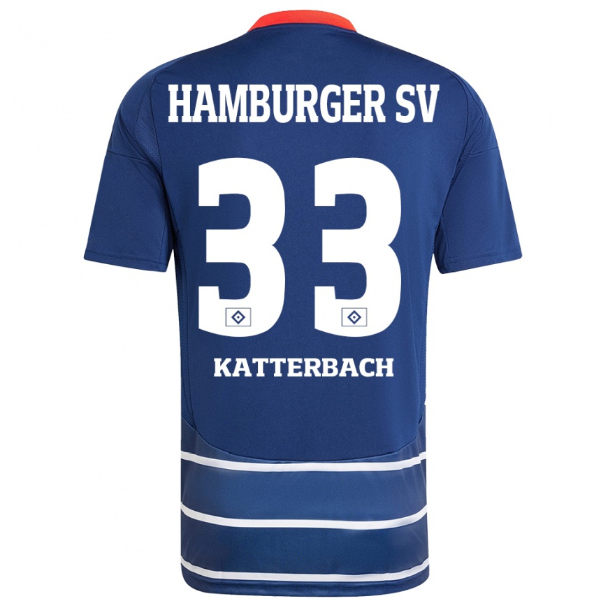 Kids Football Noah Katterbach #33 Dark Blue Away Jersey 2024/25 T-Shirt