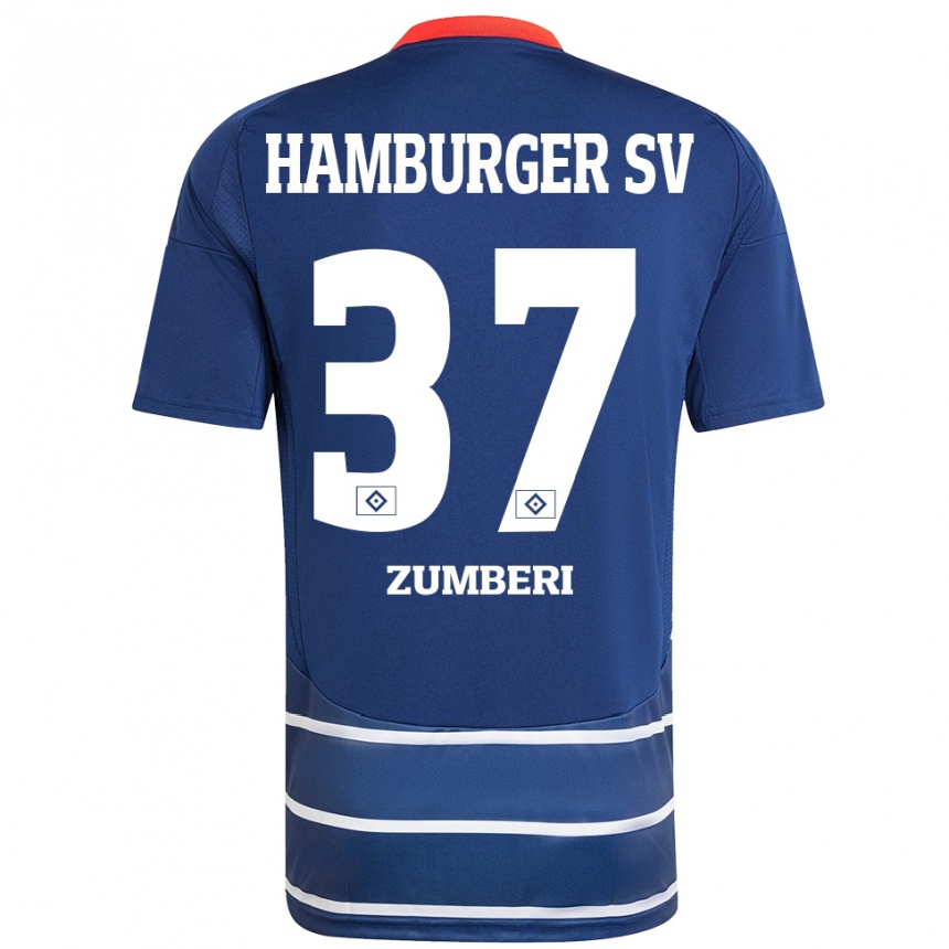 Kids Football Valon Zumberi #37 Dark Blue Away Jersey 2024/25 T-Shirt