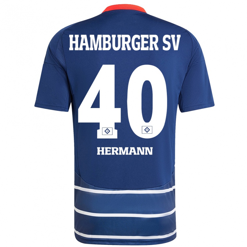 Kids Football Hannes Hermann #40 Dark Blue Away Jersey 2024/25 T-Shirt