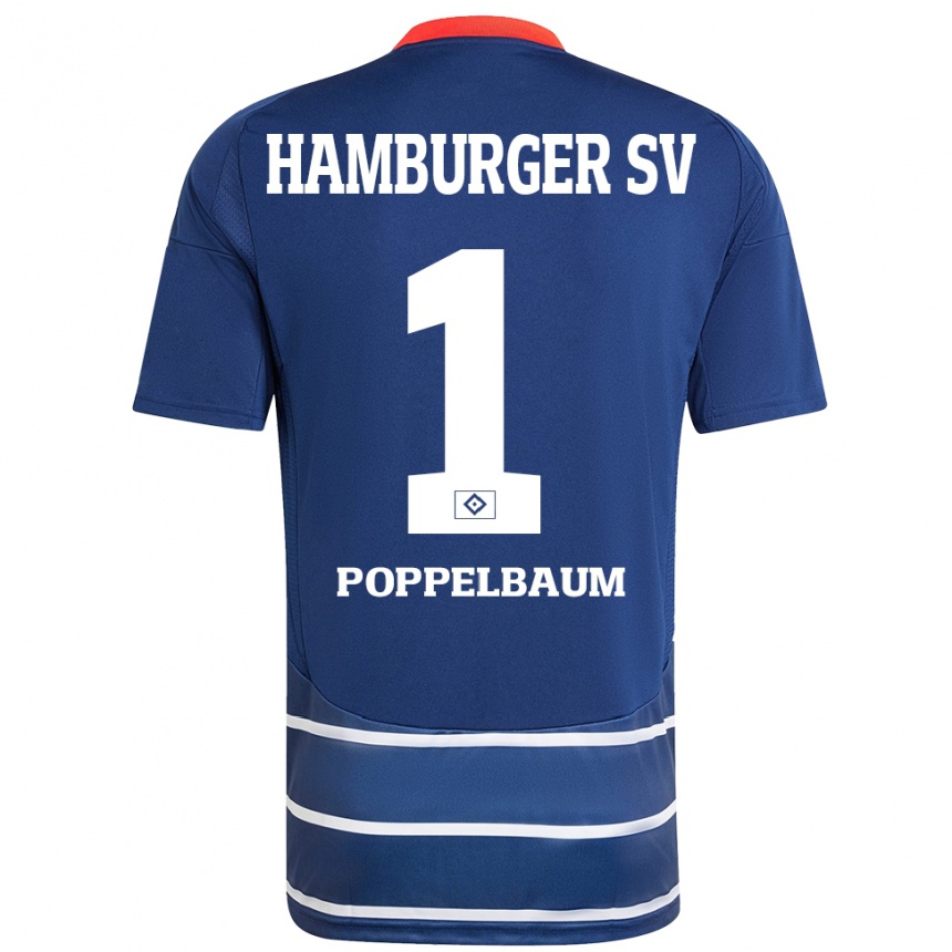 Kids Football Colin Poppelbaum #1 Dark Blue Away Jersey 2024/25 T-Shirt