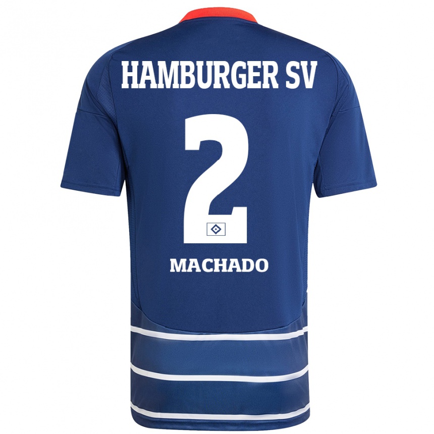 Kids Football Kilian Hölscher Machado #2 Dark Blue Away Jersey 2024/25 T-Shirt