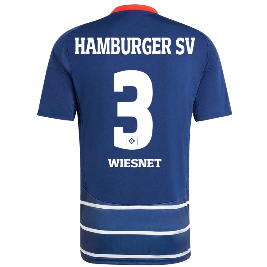 Kids Football Melvin Wiesnet #3 Dark Blue Away Jersey 2024/25 T-Shirt