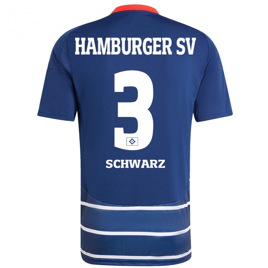 Kids Football Jannick Schwarz #3 Dark Blue Away Jersey 2024/25 T-Shirt