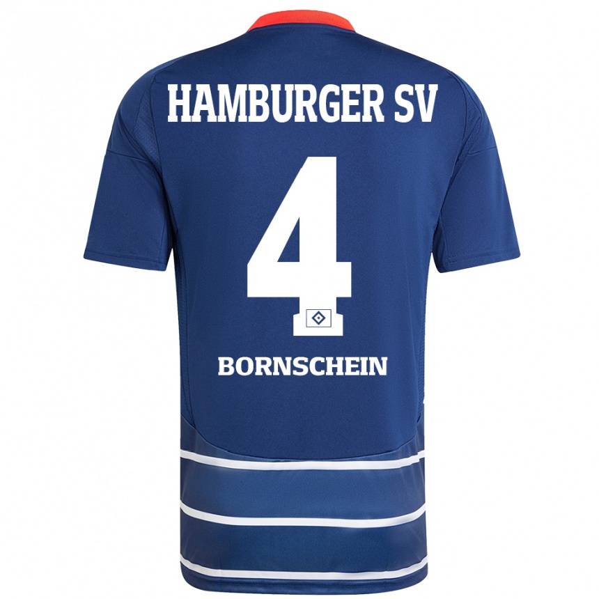 Kids Football Lukas Bornschein #4 Dark Blue Away Jersey 2024/25 T-Shirt