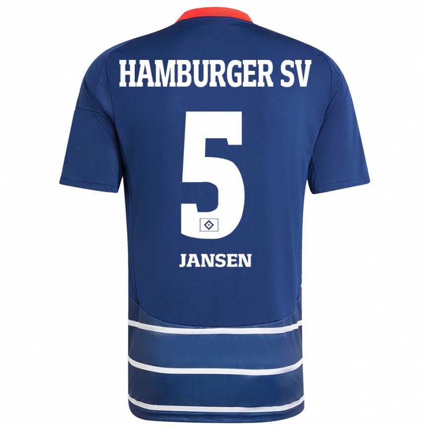 Kids Football Marcell Jansen #5 Dark Blue Away Jersey 2024/25 T-Shirt