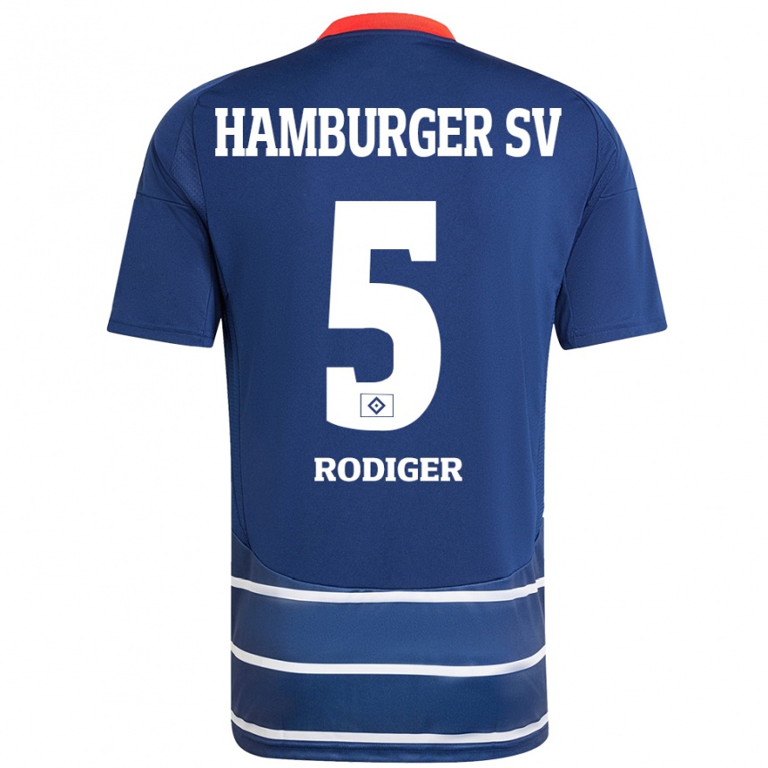 Kids Football Philipp Rödiger #5 Dark Blue Away Jersey 2024/25 T-Shirt