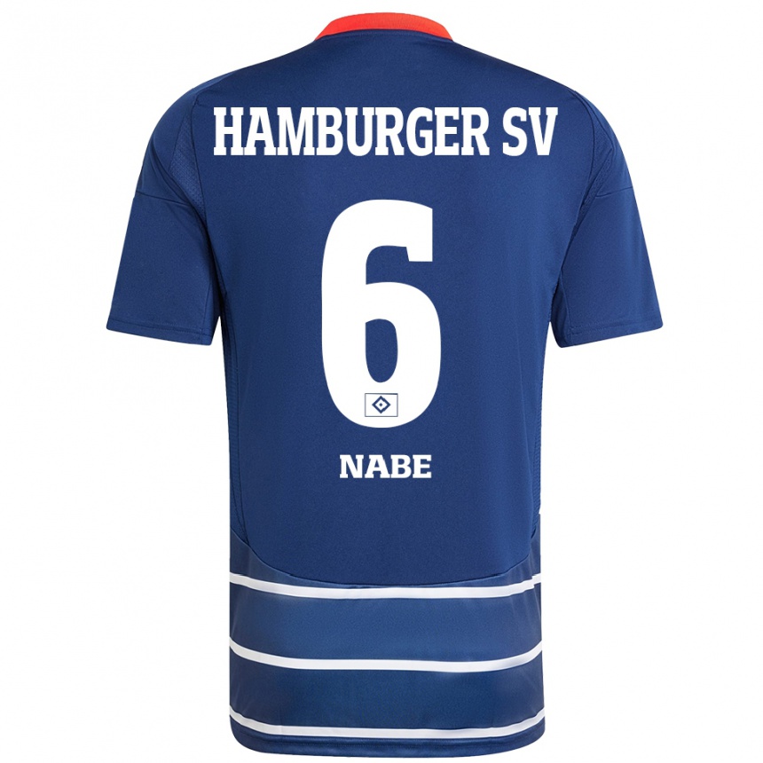 Kids Football Jamal Nabe #6 Dark Blue Away Jersey 2024/25 T-Shirt