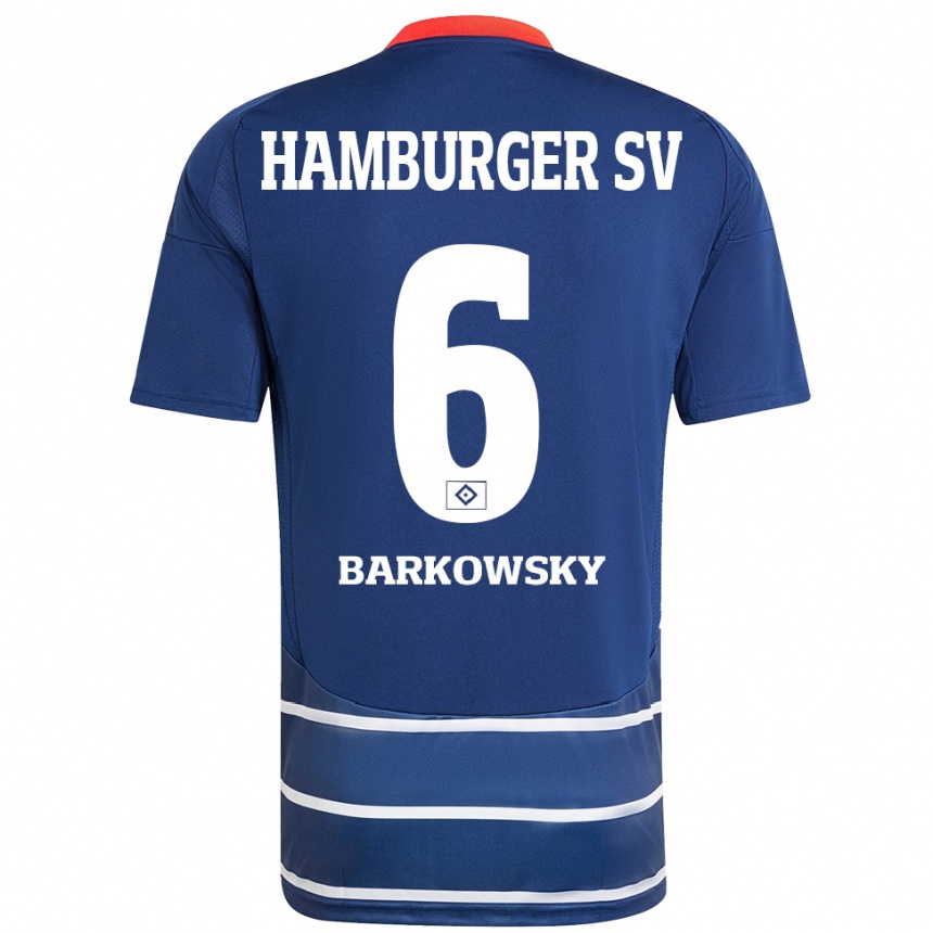 Kids Football Finn Barkowsky #6 Dark Blue Away Jersey 2024/25 T-Shirt