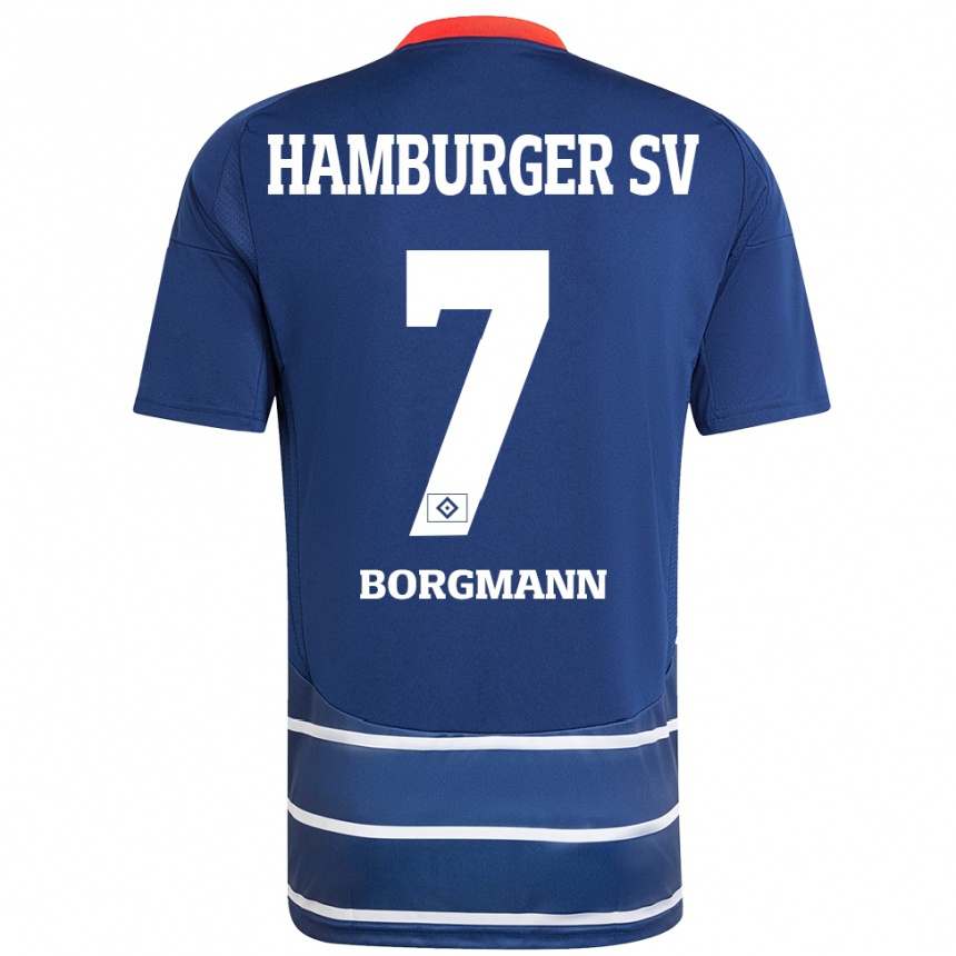 Kids Football Marcus Borgmann #7 Dark Blue Away Jersey 2024/25 T-Shirt