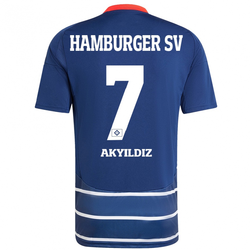 Kids Football Liam Akyildiz #7 Dark Blue Away Jersey 2024/25 T-Shirt