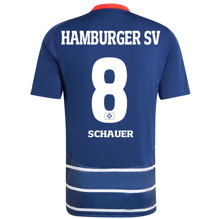 Kids Football Martin Schauer #8 Dark Blue Away Jersey 2024/25 T-Shirt