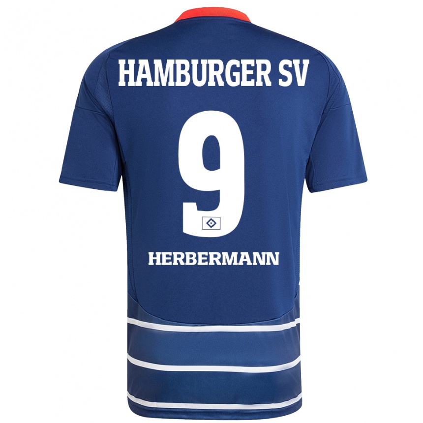 Kids Football Kevin Herbermann #9 Dark Blue Away Jersey 2024/25 T-Shirt