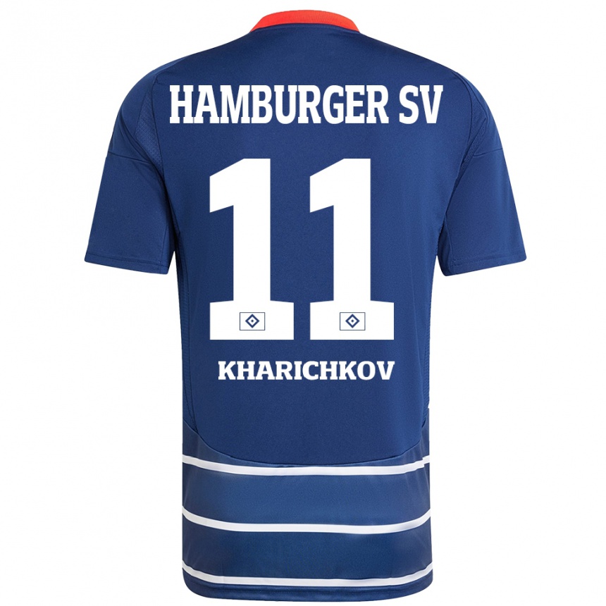 Kids Football Valentyn Kharichkov #11 Dark Blue Away Jersey 2024/25 T-Shirt