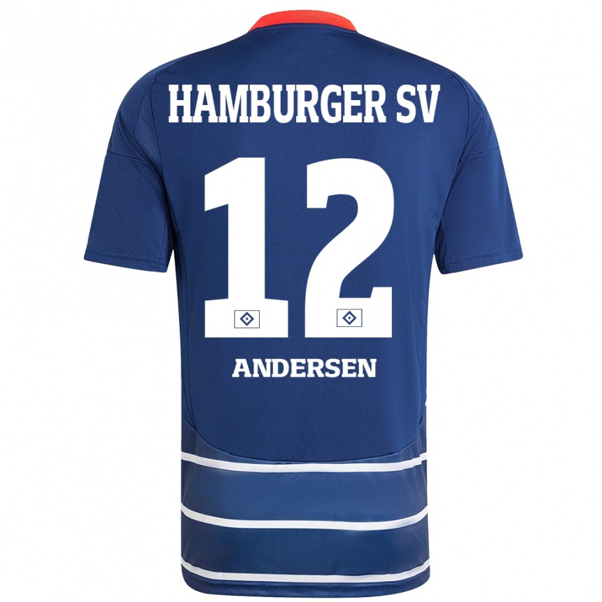 Kids Football Patrick Andersen #12 Dark Blue Away Jersey 2024/25 T-Shirt